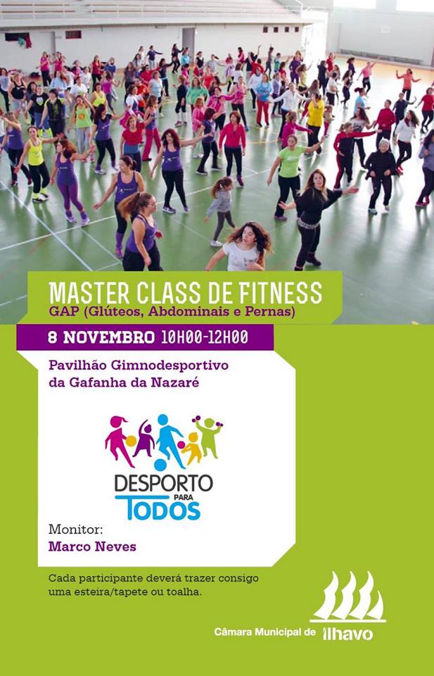 Master Class de Fitness GAP (Glúteos, Abdominais e Peitorais)