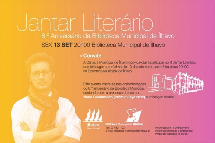 Jantar Literário | 8.º Aniversário da Biblioteca Municipal de Ílhavo