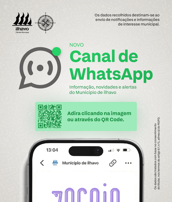 Canal WhatsApp Munic&iacute;pio de &Iacute;lhavo