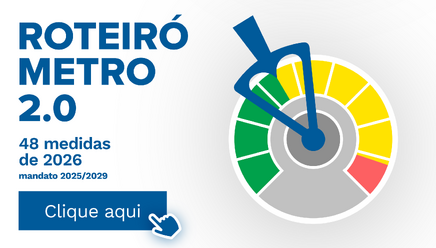 Roteir&oacute;metro 2.0, 48 medidas de 2026 do mandato 2025/2029. Consultar o Roteir&oacute;metro 2.0