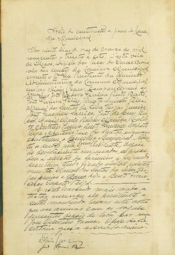 Ata da constitui&ccedil;&atilde;o e posse do Conselho Municipal de &Iacute;lhavo