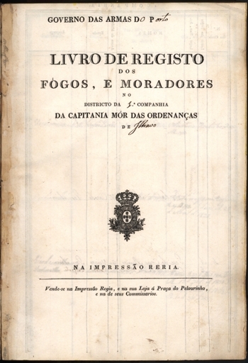 Livro de registo dos fogos e moradores no distrito
